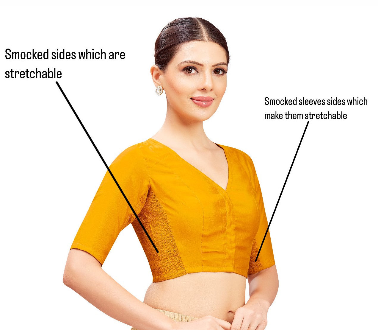 Studio Shringaar Women's Mustard Blouse (Design 2816)