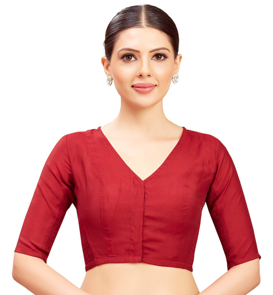 Studio Shringaar Women's Maroon Blouse (Design 2816)