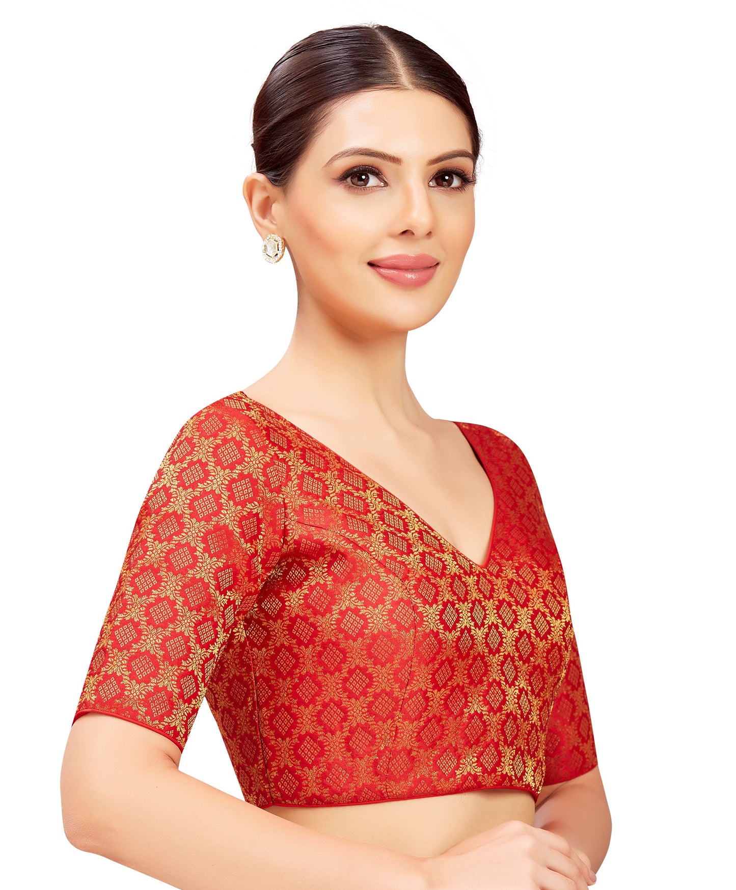 Studio Shringaar Women's Red Blouse (Design 2817)