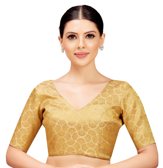 Studio Shringaar Women's Gold Blouse (Design 2819)