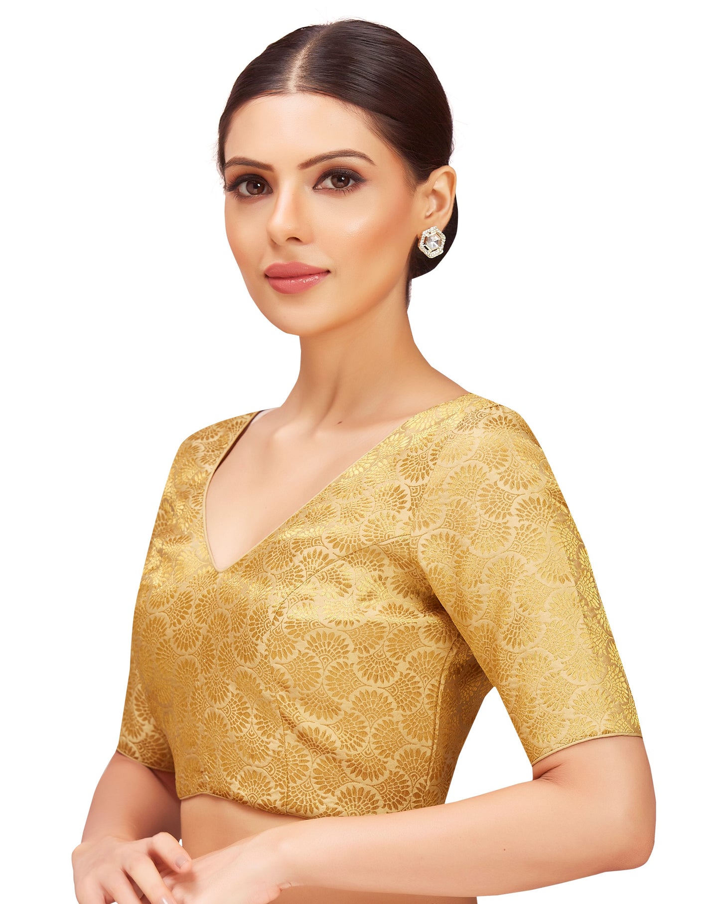 Studio Shringaar Women's Gold Blouse (Design 2819)
