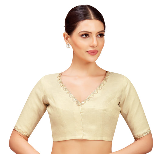 Studio Shringaar Women's Gold Blouse (Design 2821)