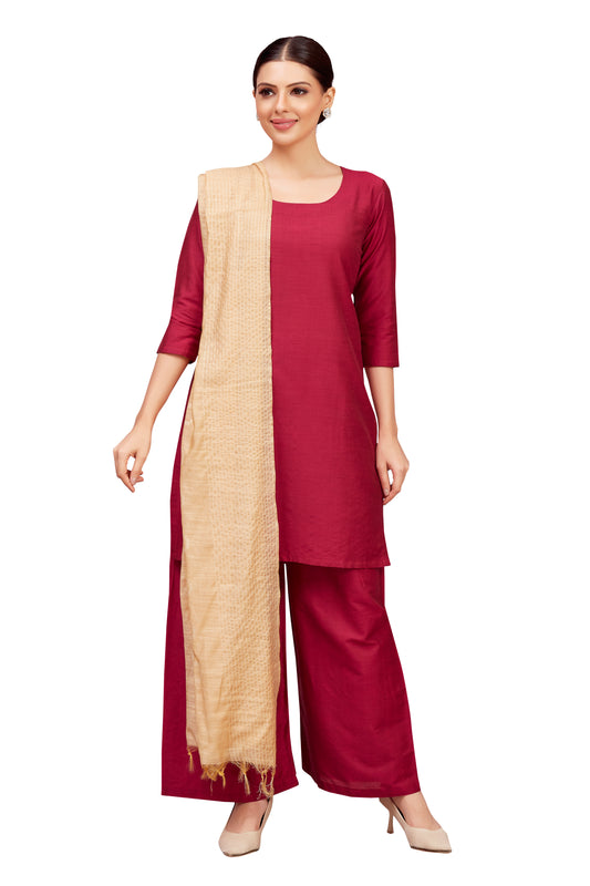 Women's Viscose Handloom Dupatta With Tassels (32" X 2.35 Meters) (2827 - Gold)