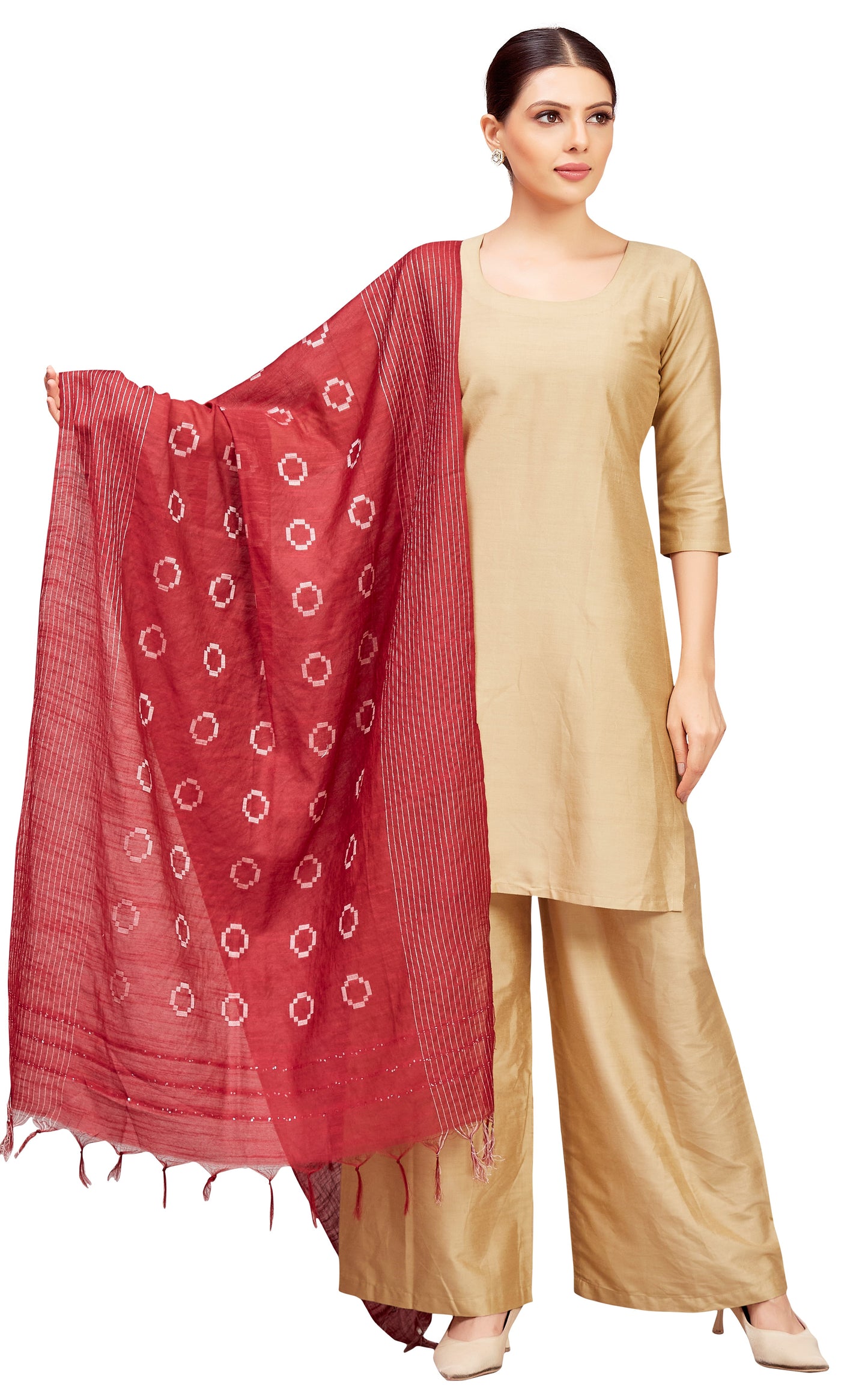 Women's Viscose Handloom Dupatta With Tassels (32" X 2.35 Meters) (2827 - Maroon)