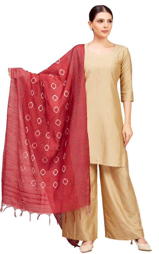 Women's Viscose Handloom Dupatta With Tassels (32" X 2.35 Meters) (2827 - Maroon)