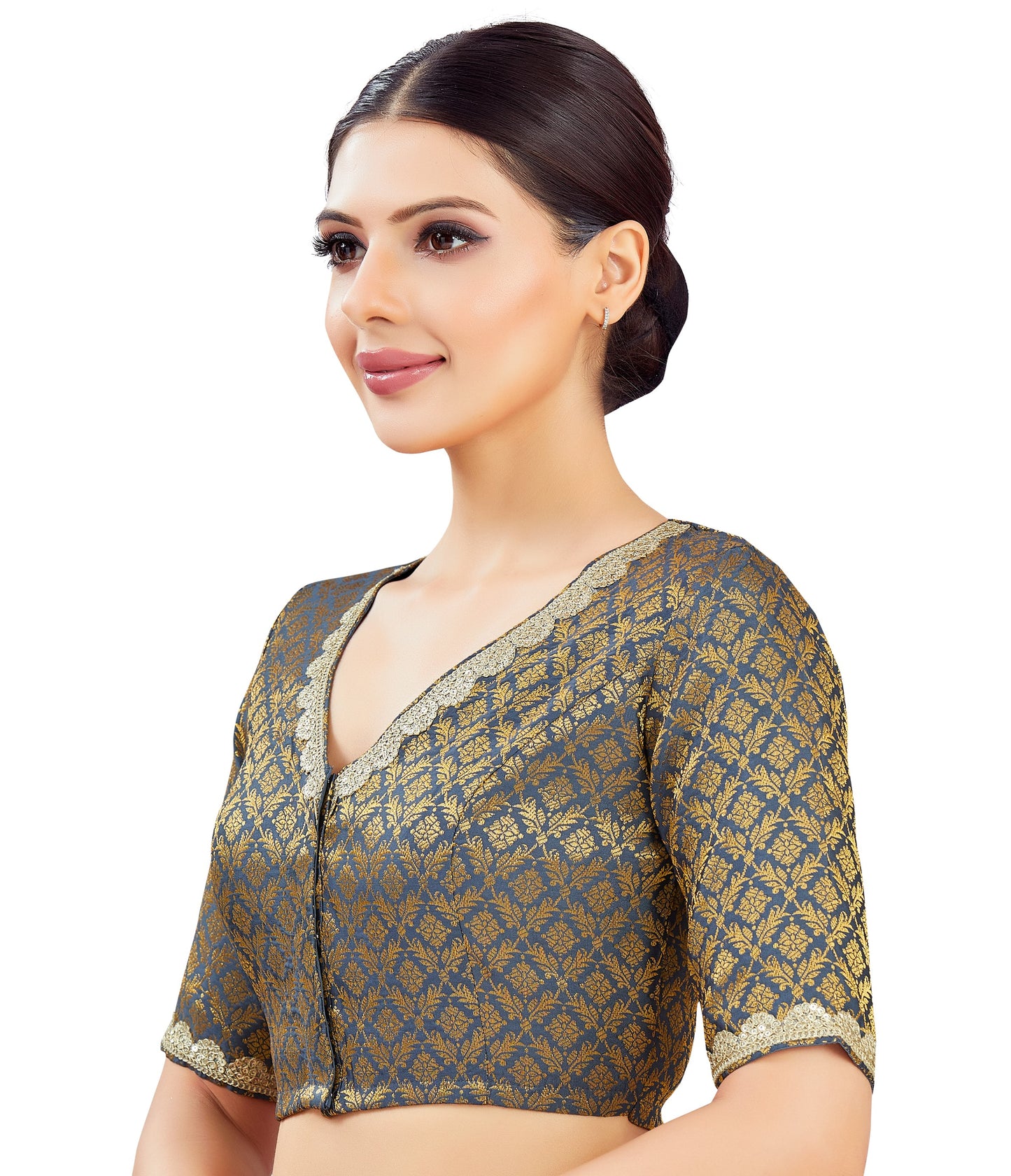 Studio Shringaar Women's Grey Blouse (Design 2835)