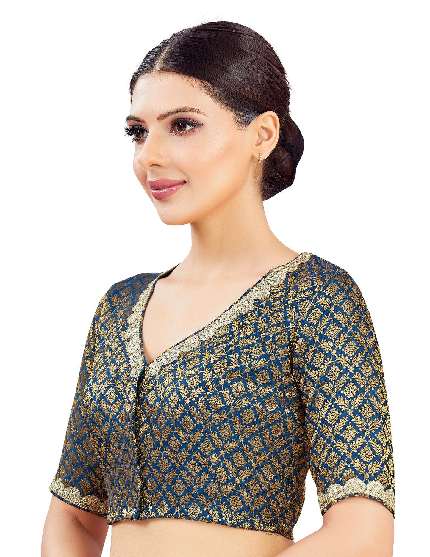 Studio Shringaar Women's Midnight Blue Blouse (Design 2835)