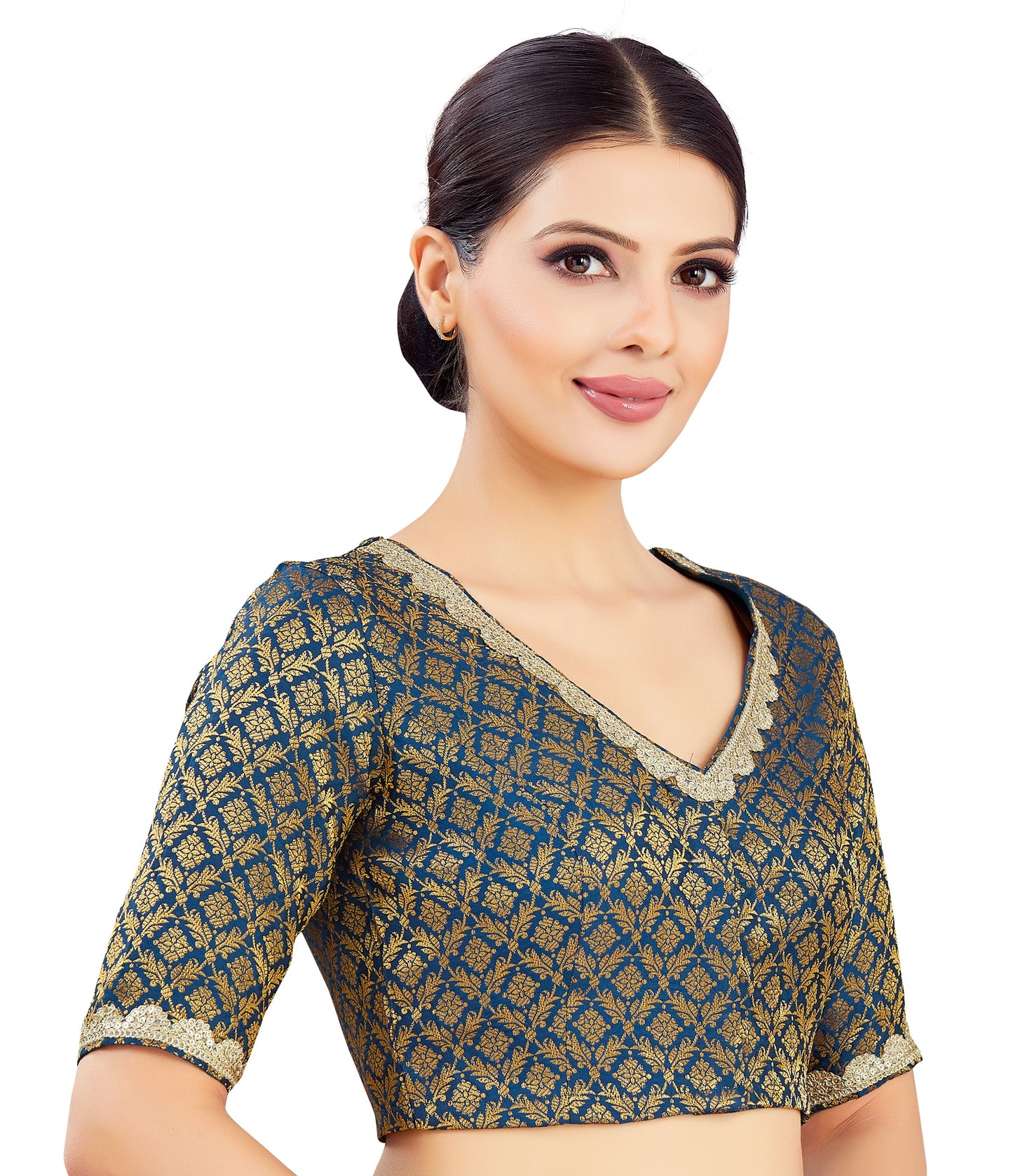 Studio Shringaar Women's Midnight Blue Blouse (Design 2835)