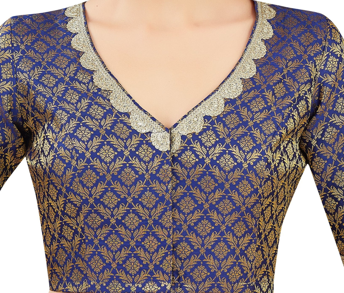 Studio Shringaar Women's Navy Blue Blouse (Design 2835)