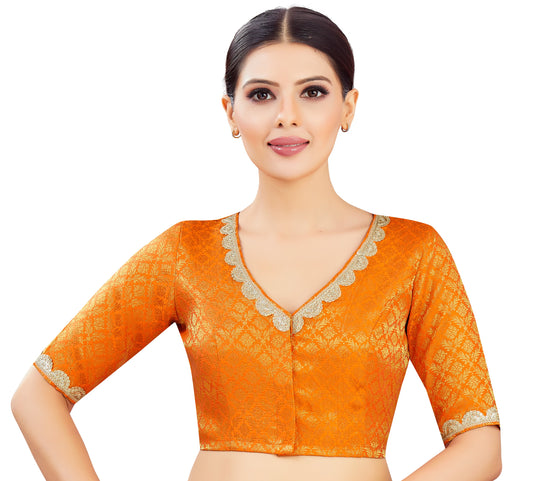 Studio Shringaar Women's Orange Blouse (Design 2835)