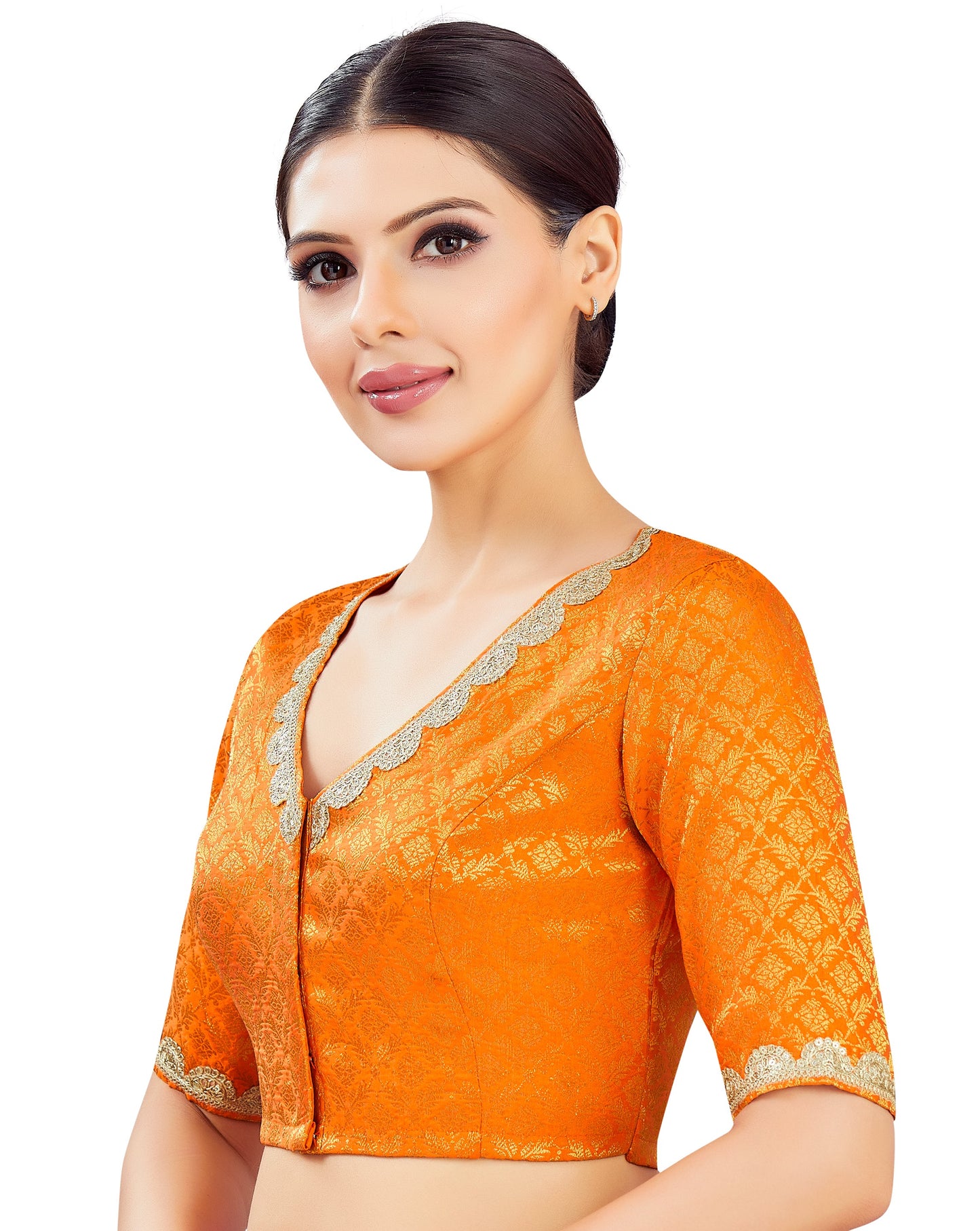 Studio Shringaar Women's Orange Blouse (Design 2835)