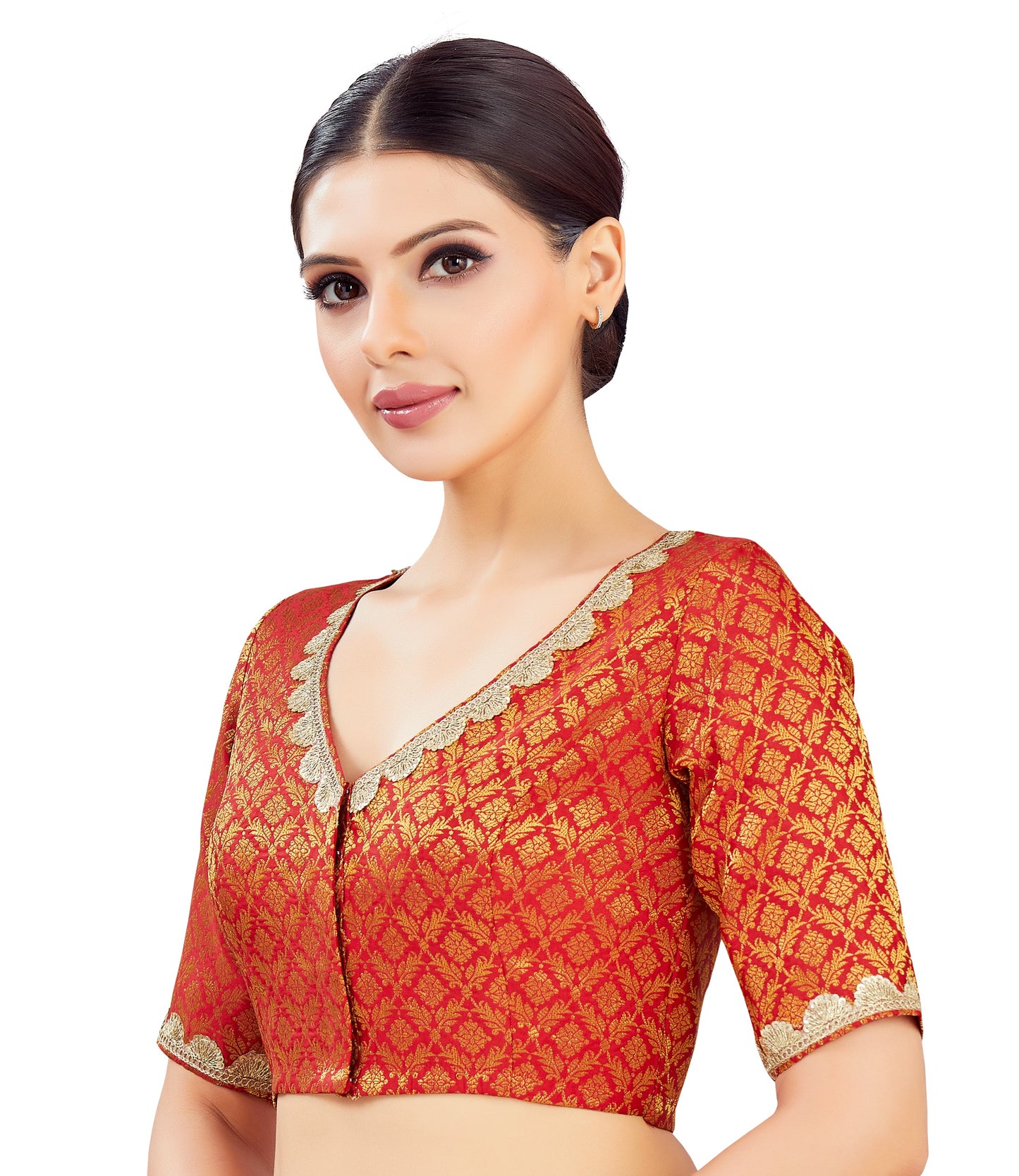 Studio Shringaar Women's Red Blouse (Design 2835)