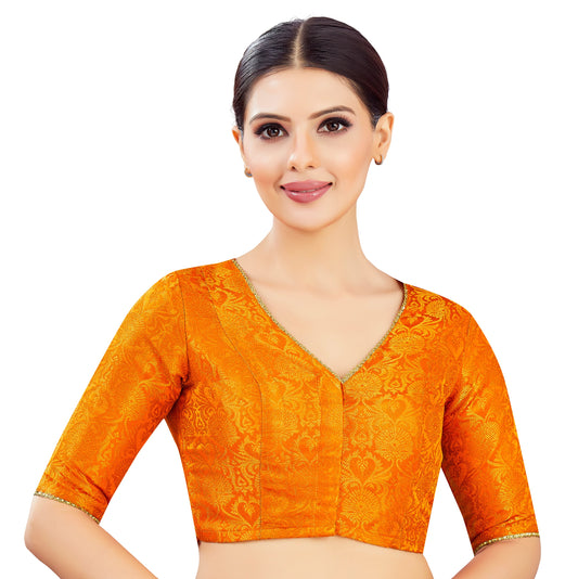 Studio Shringaar Women's Orange Blouse (Design 2837)