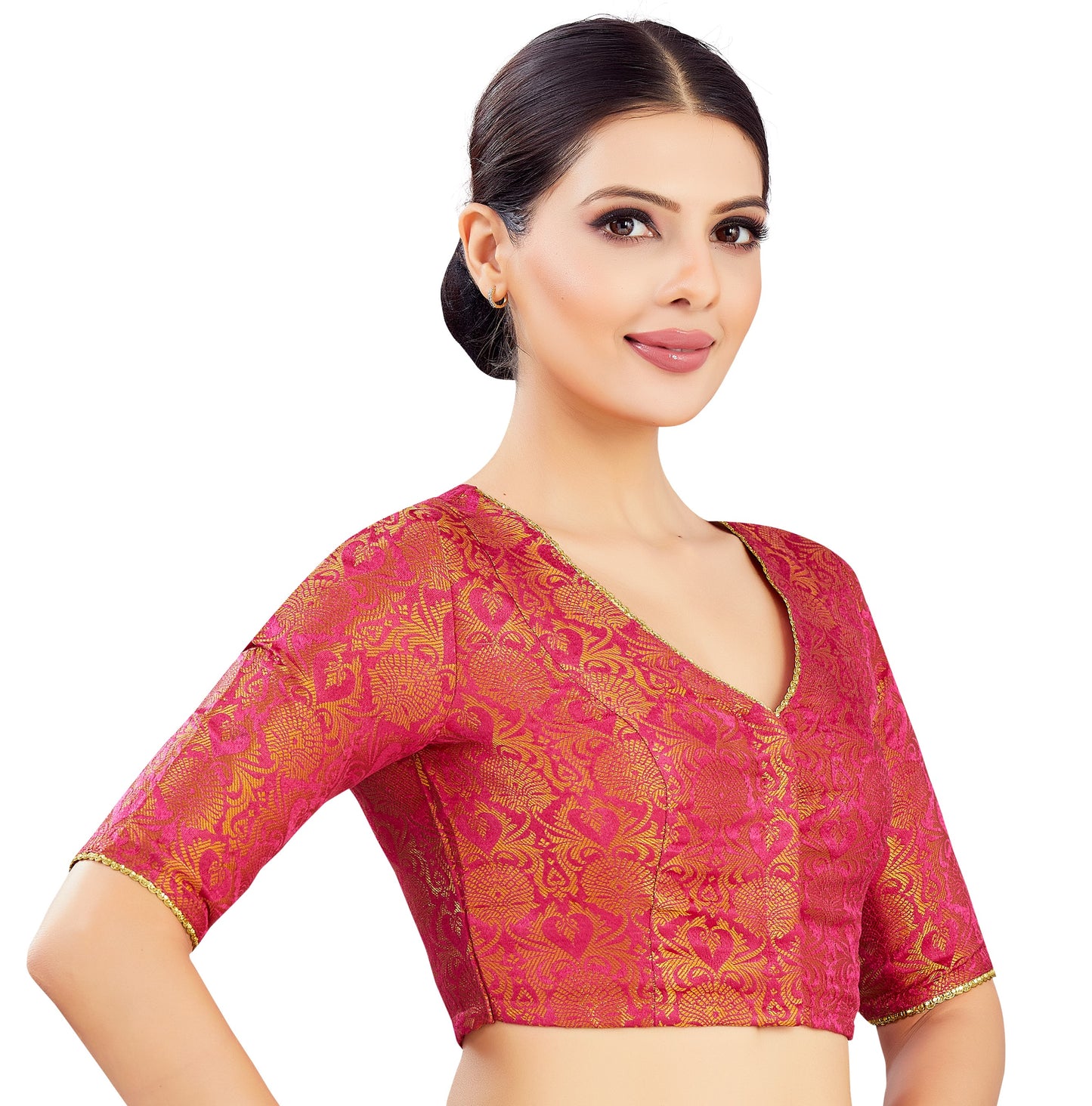 Studio Shringaar Women's Pink Blouse (Design 2837)