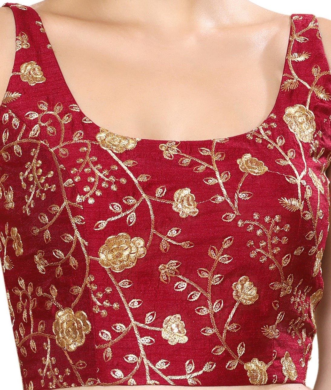 Studio Shringaar Women's Maroon Blouse (Design 2838)