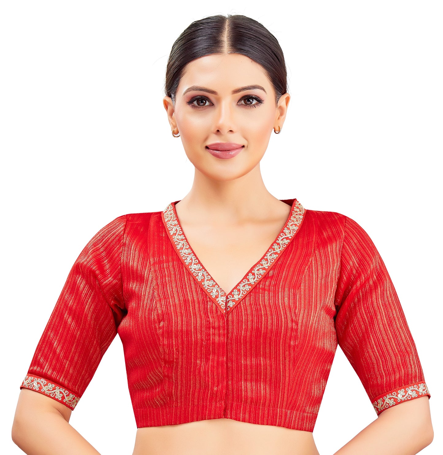 Studio Shringaar Women's Red Blouse (Design 2846)