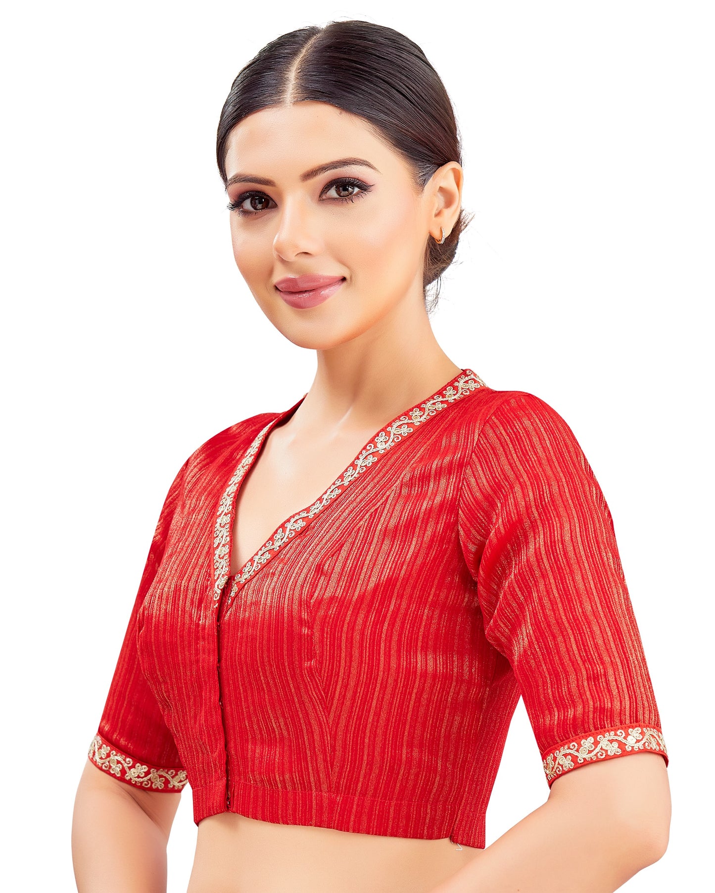 Studio Shringaar Women's Red Blouse (Design 2846)