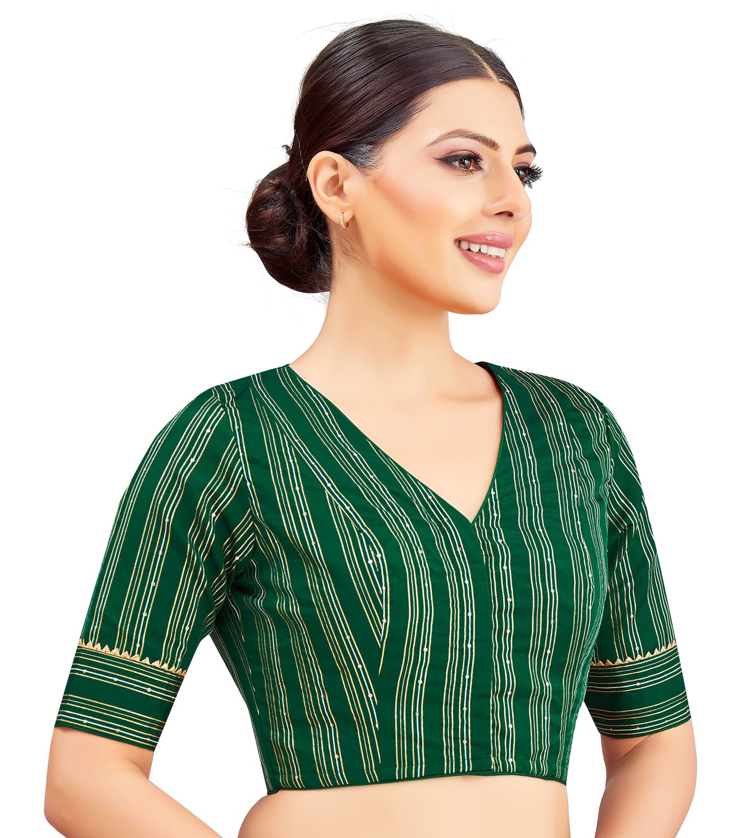 Studio Shringaar Women's Green Blouse (Design 2853)