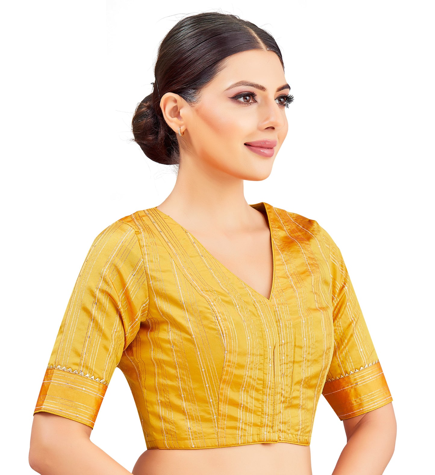 Studio Shringaar Women's Yellow Blouse (Design 2853)