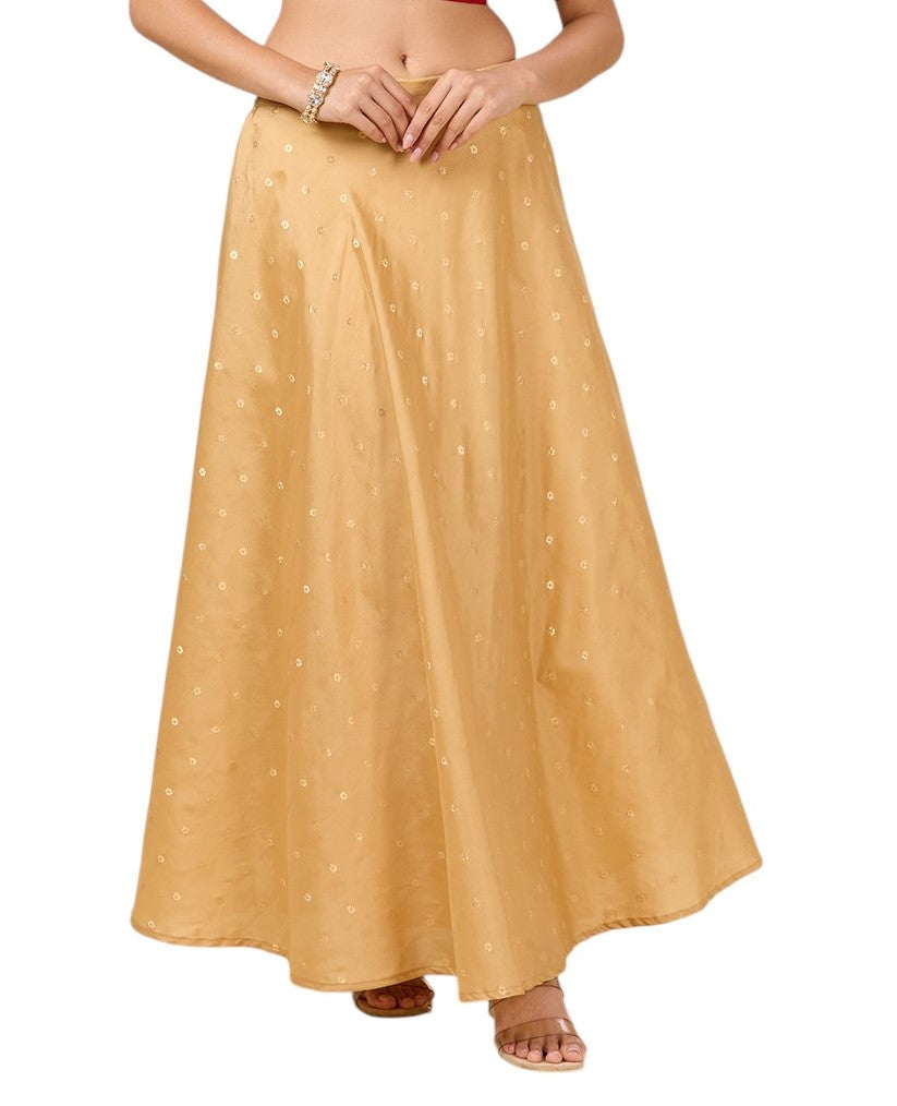 Women's Silky Wedding Sangeet Skirt Lehenga (2857 - Gold)