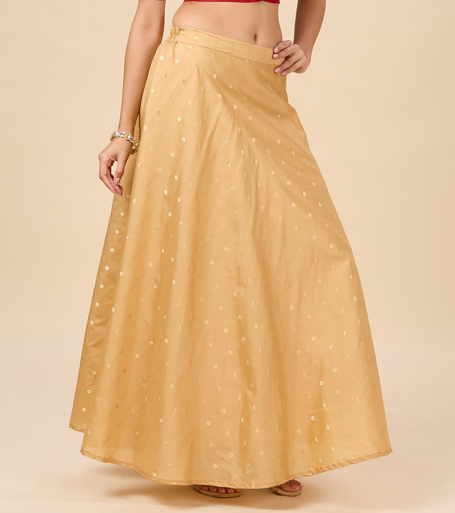 Women's Silky Wedding Sangeet Skirt Lehenga (2857 - Gold)