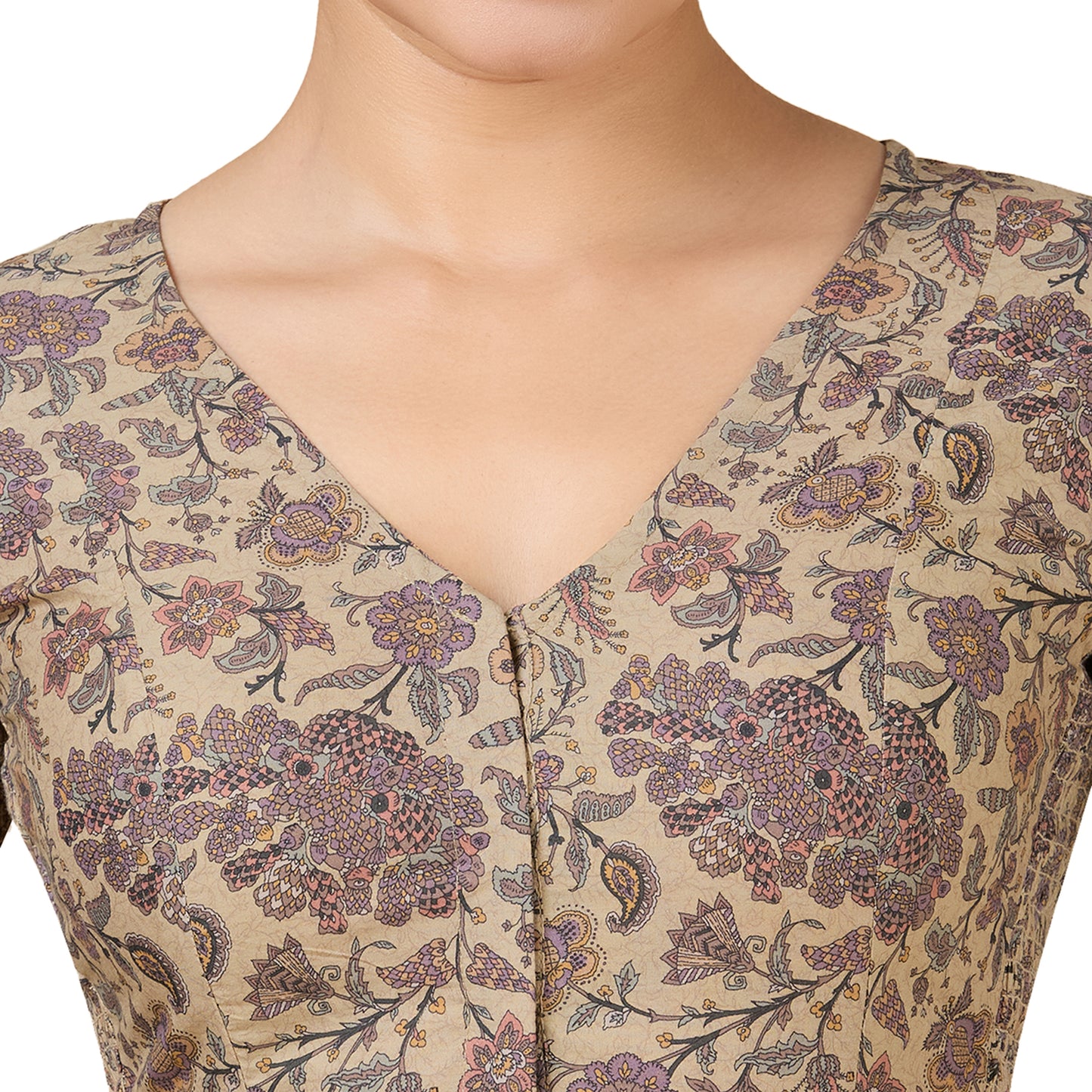 Women's Multicolor Cotton Poplin Printed Side Stretch (Smocked) Readymade Saree Blouse (Design 2932)