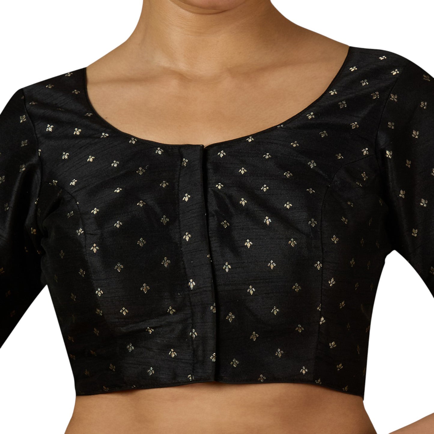 Women's Black Benaras Brocade Readymade Saree Blouse (Design 2953)