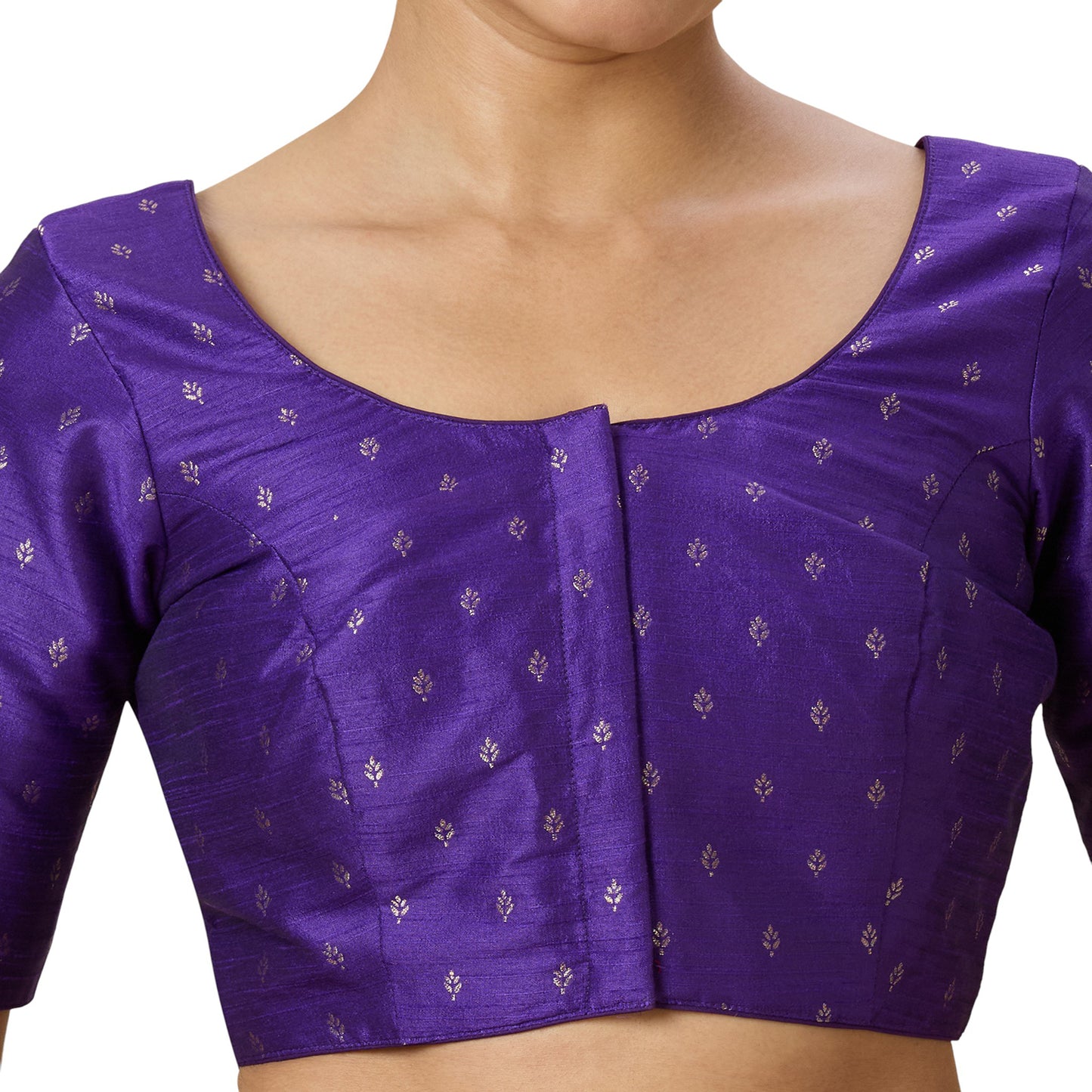 Women's Purple Benaras Brocade Readymade Saree Blouse (Design 2953)