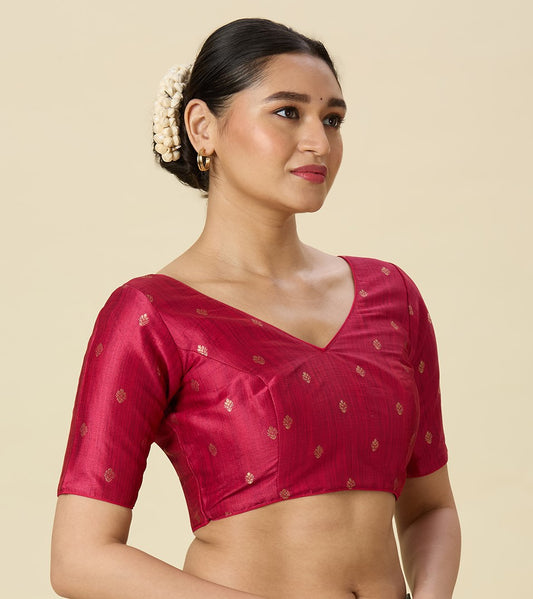 Women's Pink Two Tone Brocade Readymade Saree Blouse (Design 2962)