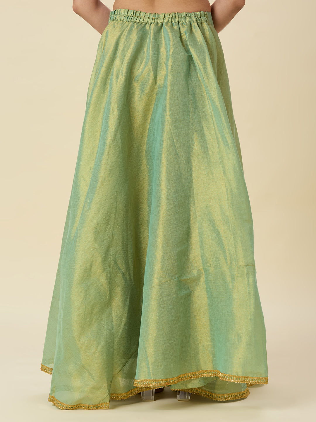 Women's Shimmer Silk Skirt Lehenga With 4 Meters Flare (2972 - Sky Blue)