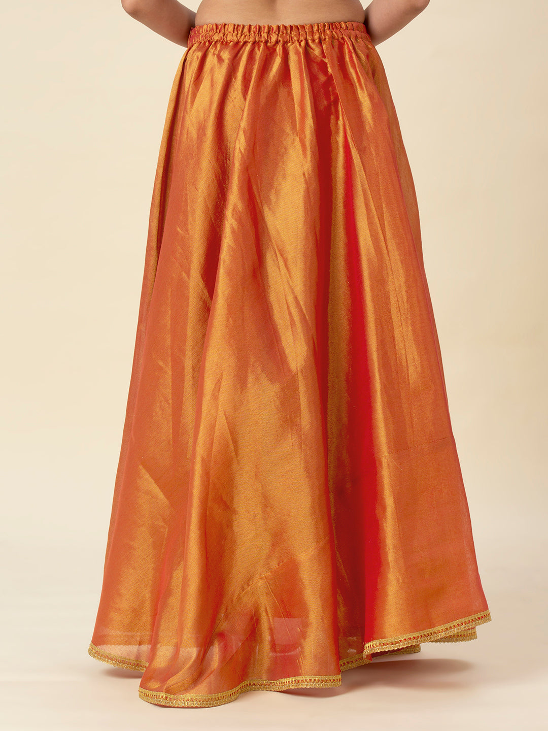 Women's Shimmer Silk Skirt Lehenga With 4 Meters Flare (2972 - Maroon)