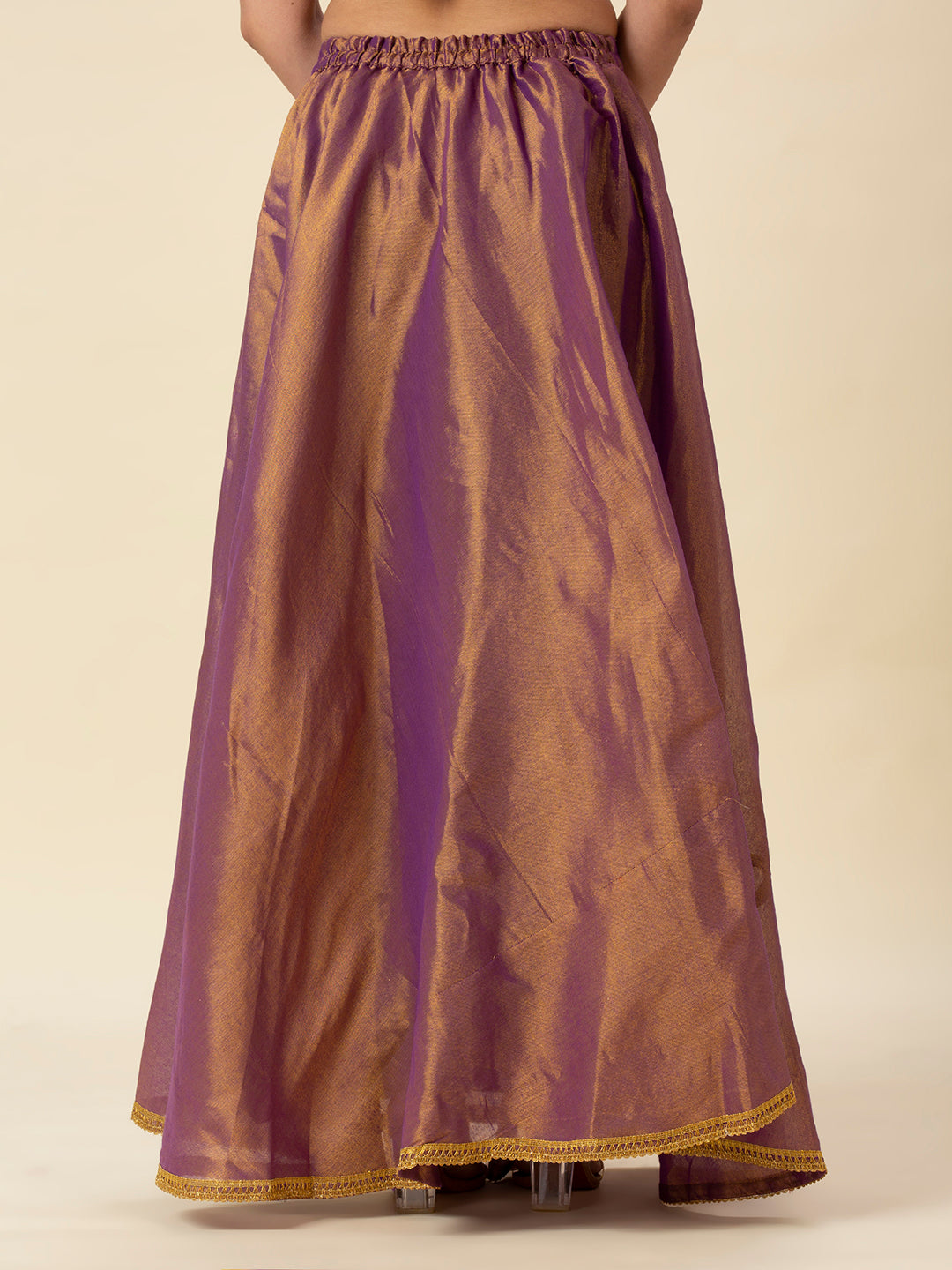 Women's Shimmer Silk Skirt Lehenga With 4 Meters Flare (2972 - Purple)