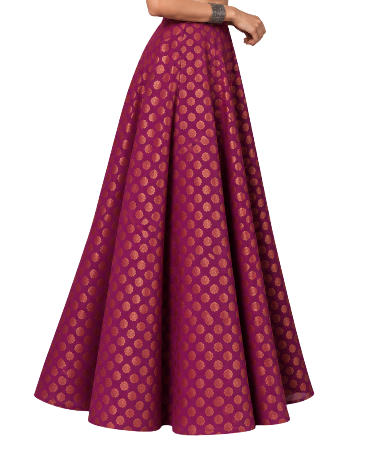 Studio Shringaar Women's Readymade Wine Skirt Lehenga (Design 1052)