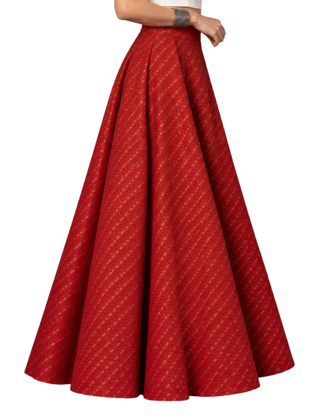 Studio Shringaar Women's Readymade Red Skirt Lehenga (Design 1036)