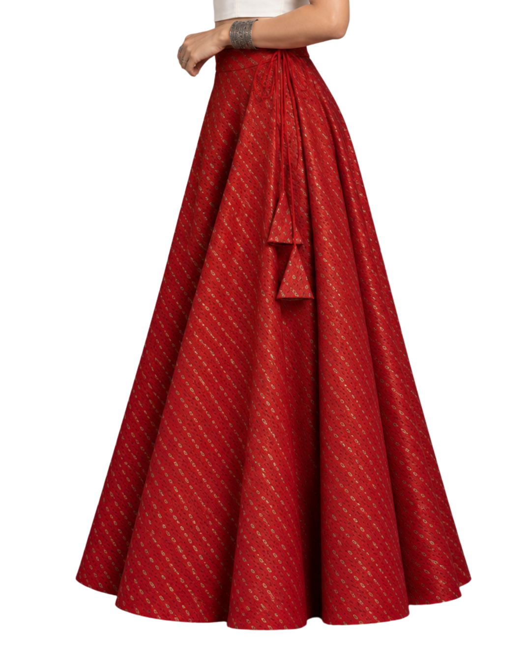 Studio Shringaar Women's Readymade Red Skirt Lehenga (Design 1036)