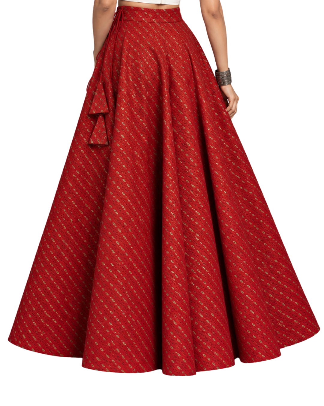 Studio Shringaar Women's Readymade Red Skirt Lehenga (Design 1036)