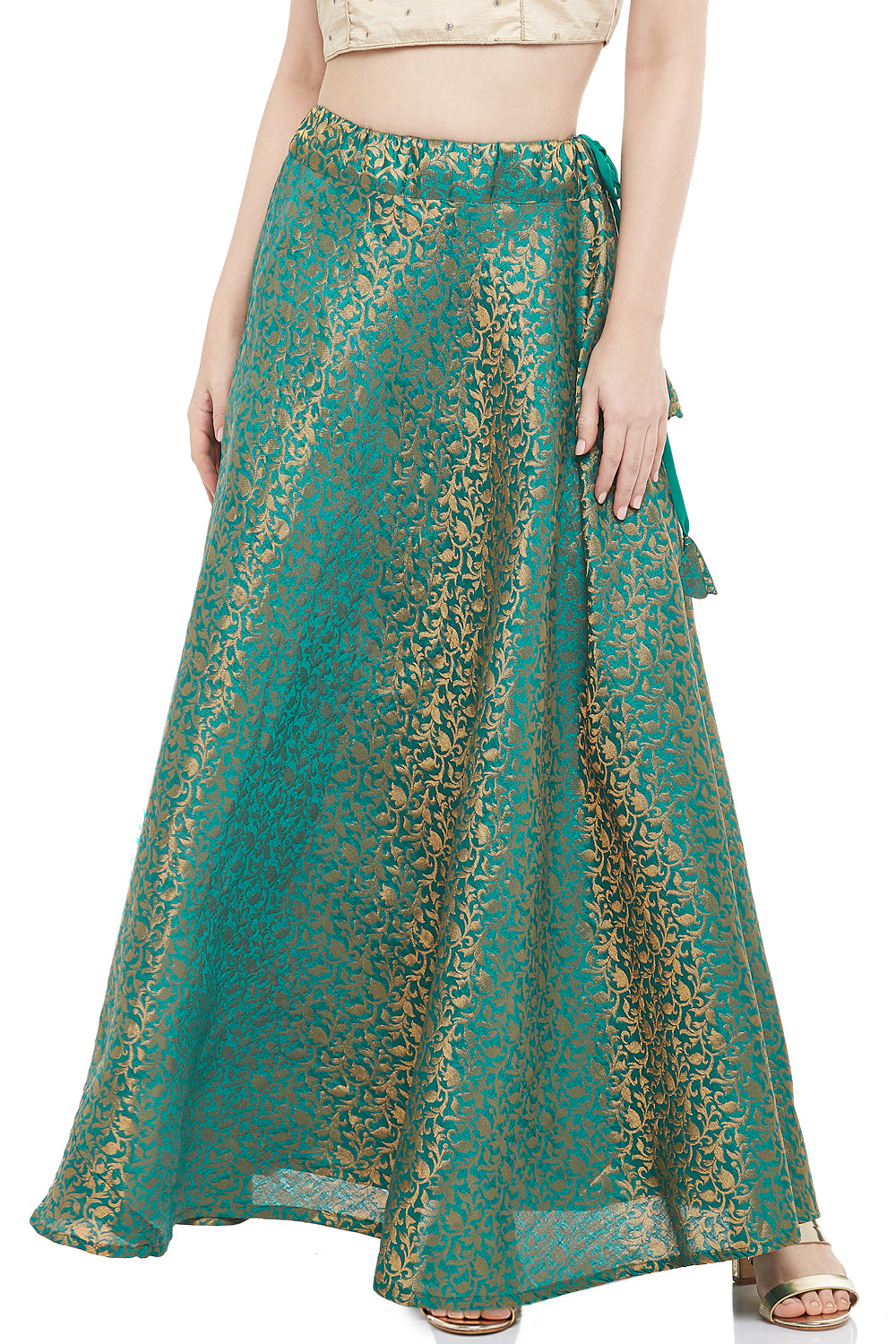 Women's Firozi Benaras Brocade Skirt (Design 602)