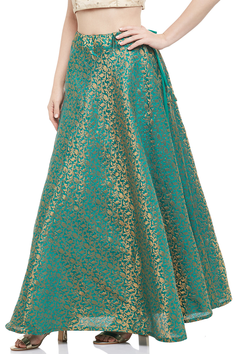 Women's Firozi Benaras Brocade Skirt (Design 602)