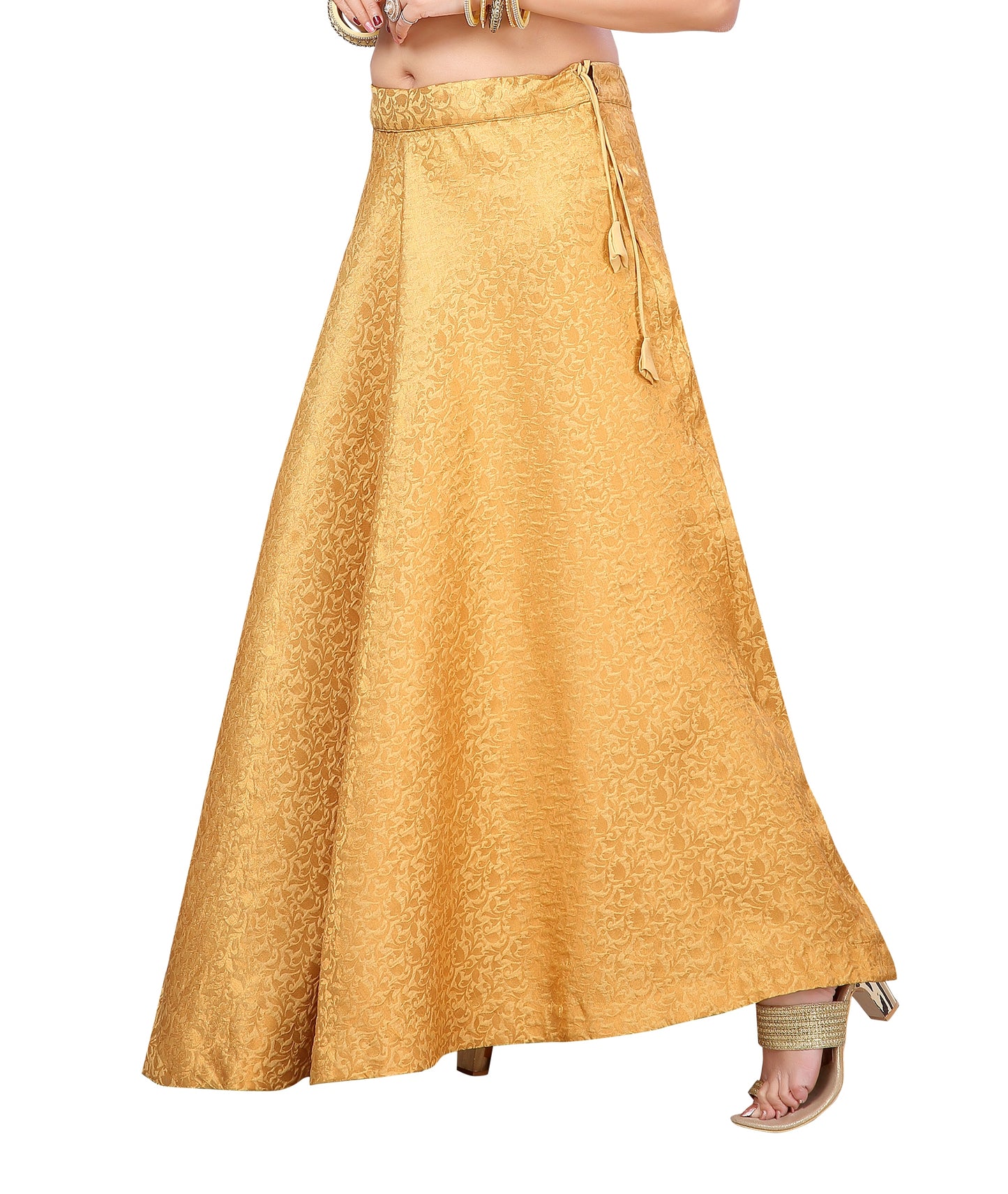 Women's Gold Benaras Brocade Skirt (Design 602)