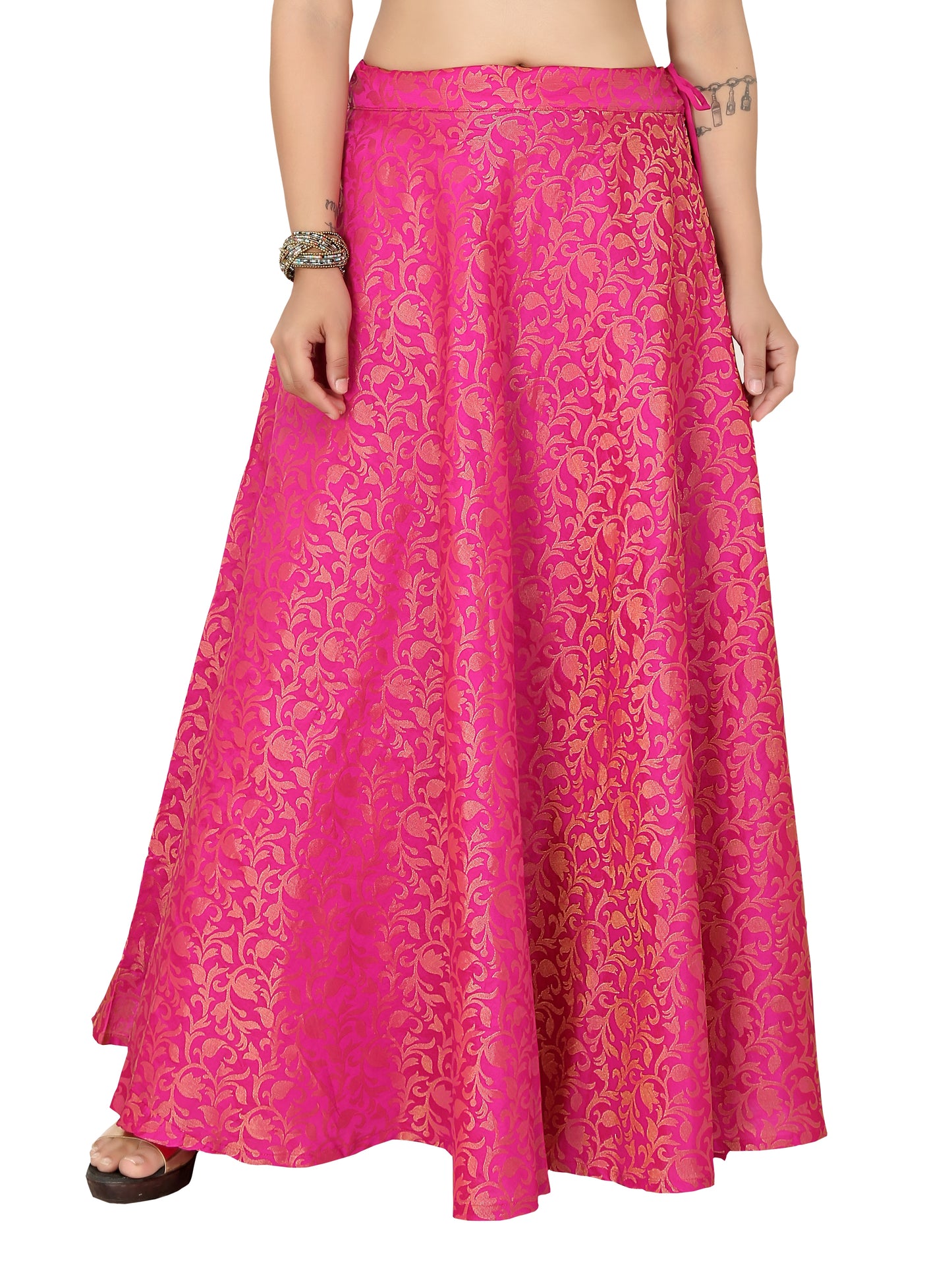 Women's Pink Benaras Brocade Skirt (Design 609)