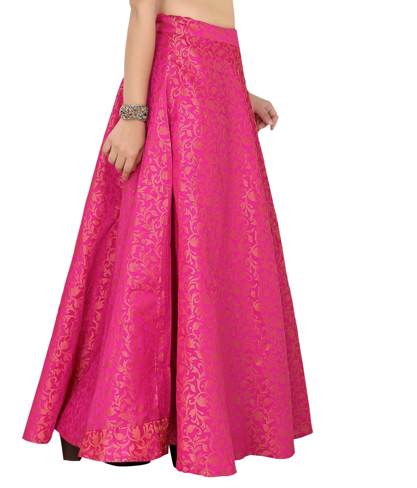 Women's Pink Benaras Brocade Skirt (Design 609)