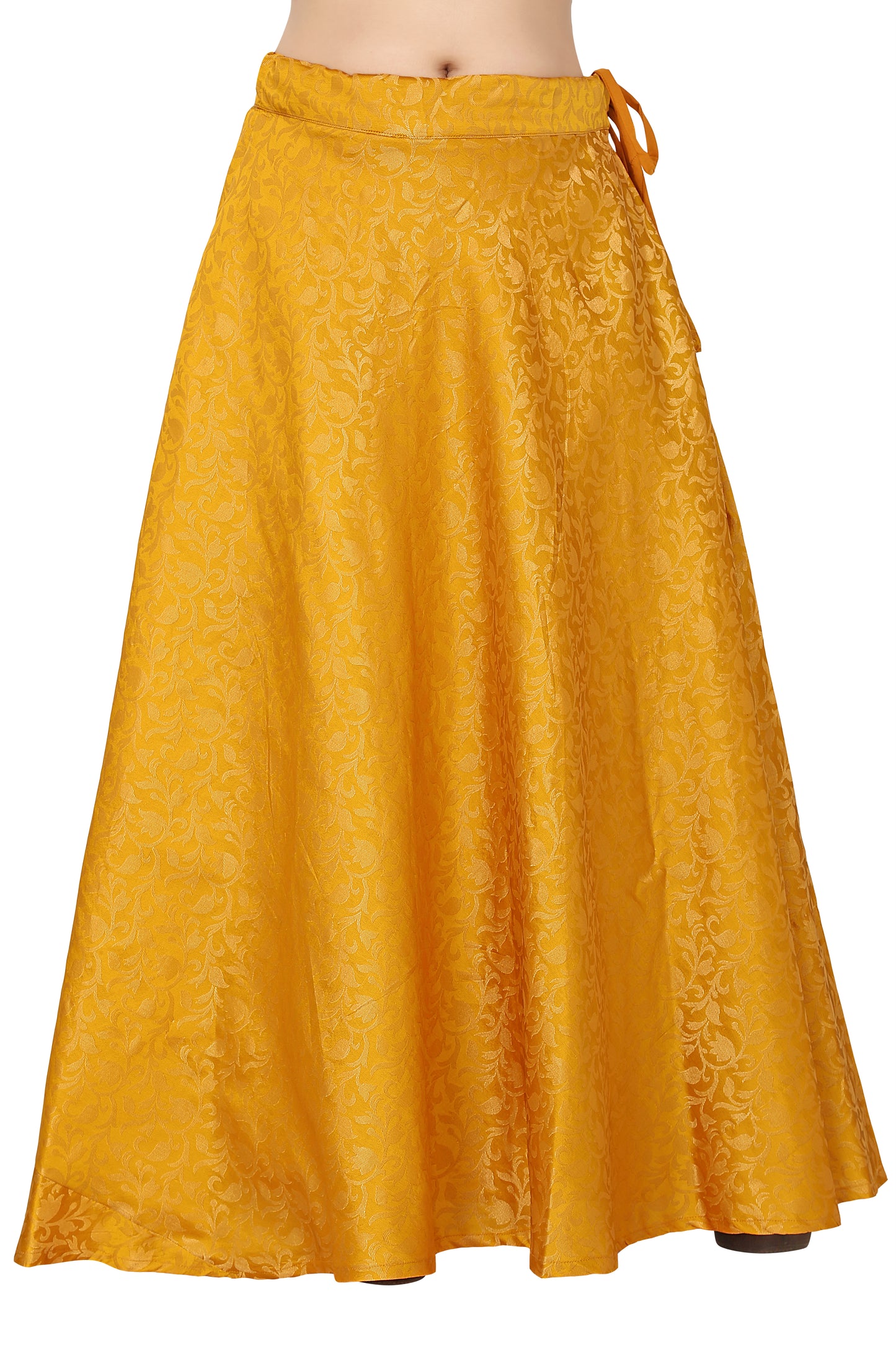 Women's Benarasi Brocade Skirt Lehenga Ghaghra (0609 - Yellow)