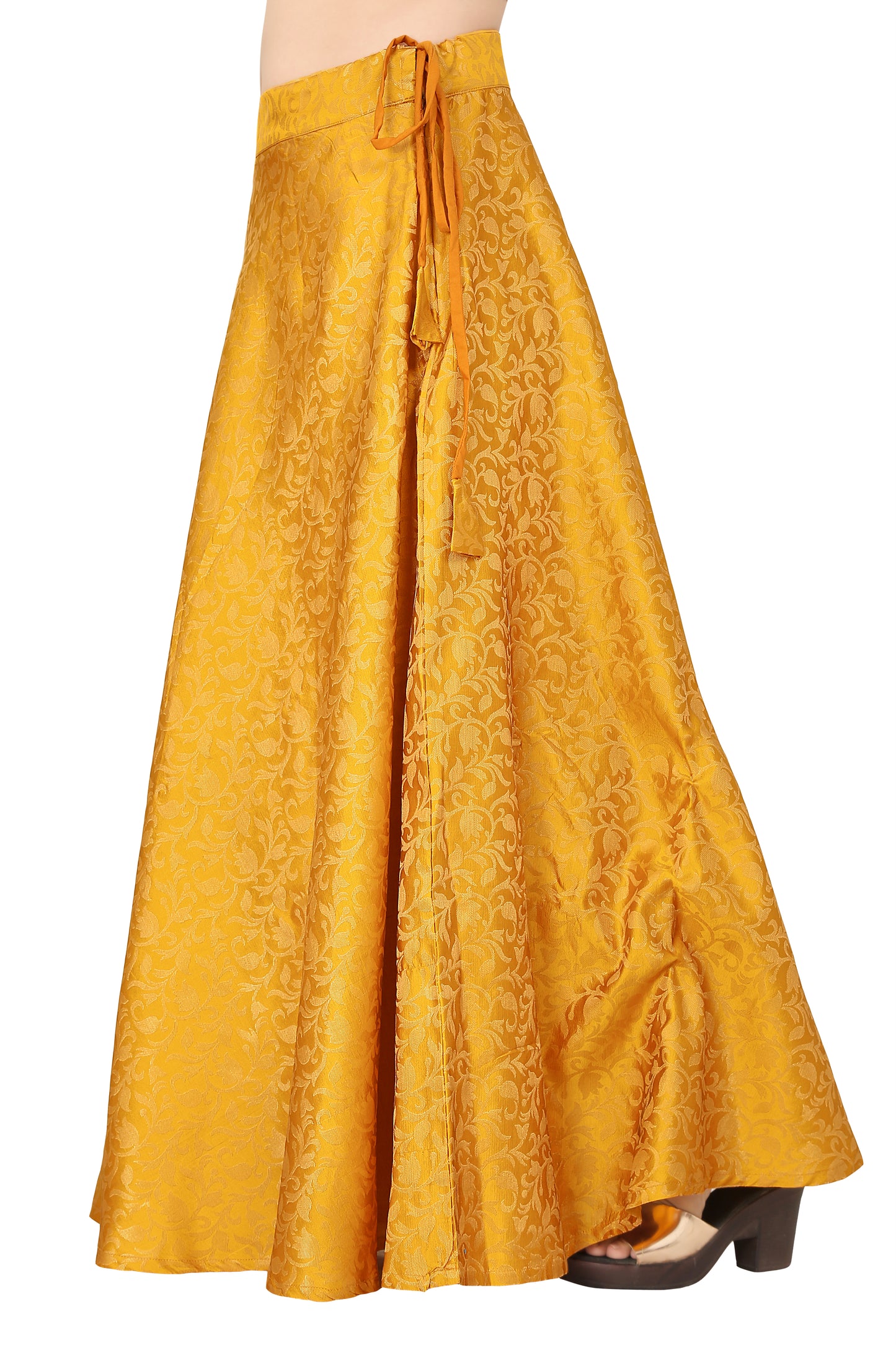 Women's Benarasi Brocade Skirt Lehenga Ghaghra (0609 - Yellow)