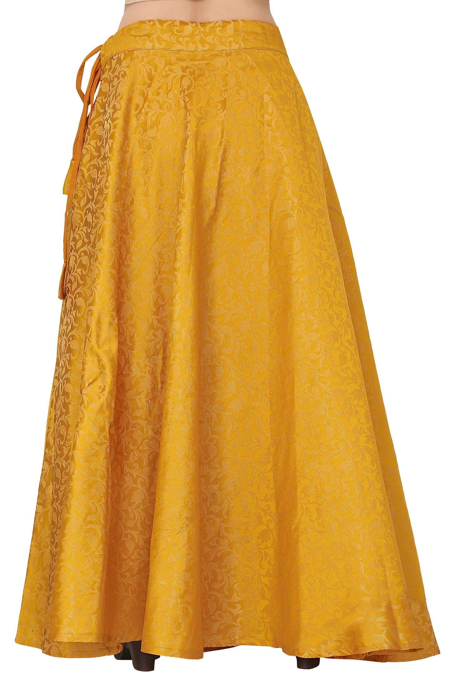 Women's Benarasi Brocade Skirt Lehenga Ghaghra (0609 - Yellow)