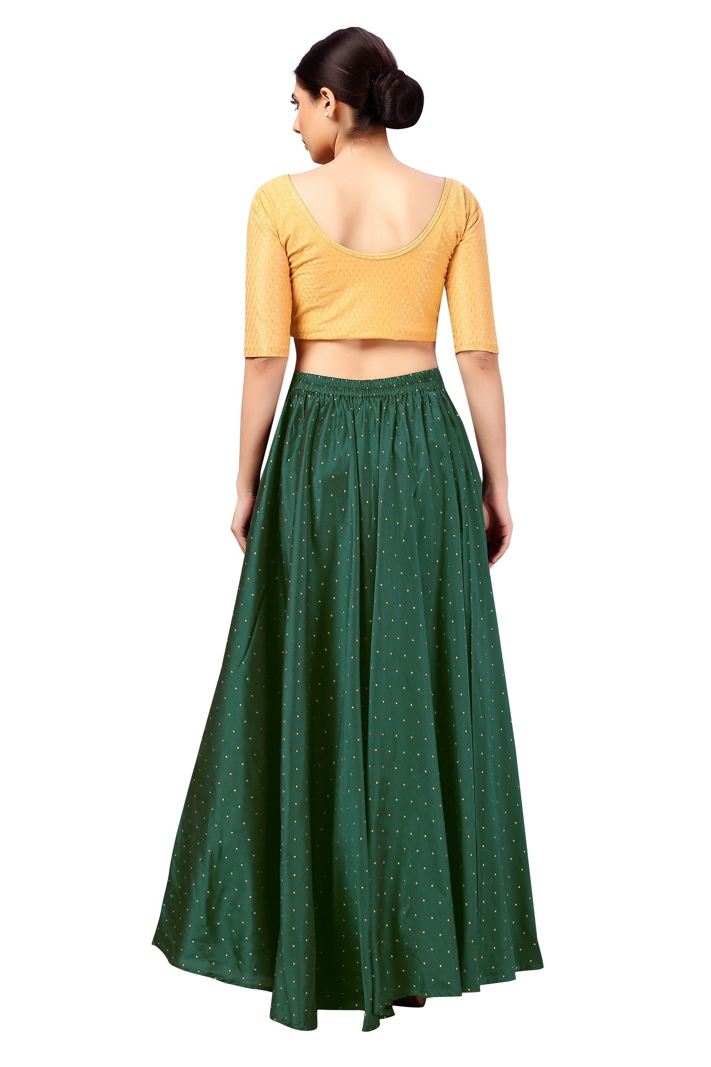 Women's Bottle Green Taffeta Skirt (Design 0613)