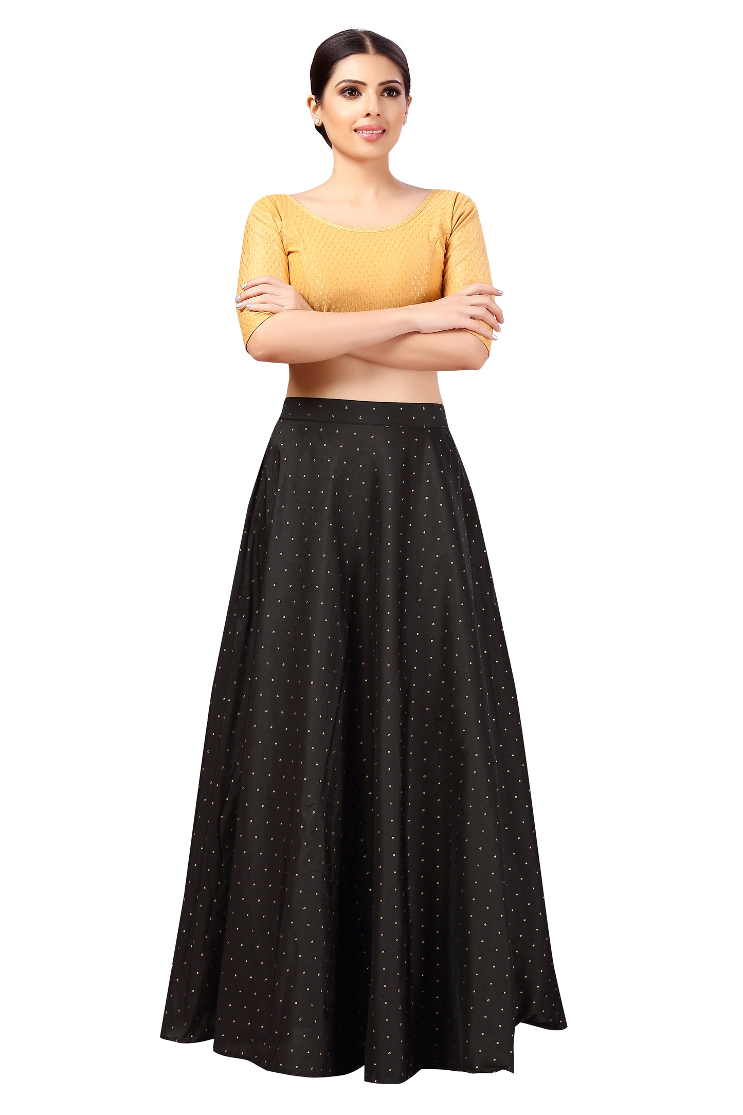 Women's Black Taffeta Skirt (Design 0613)