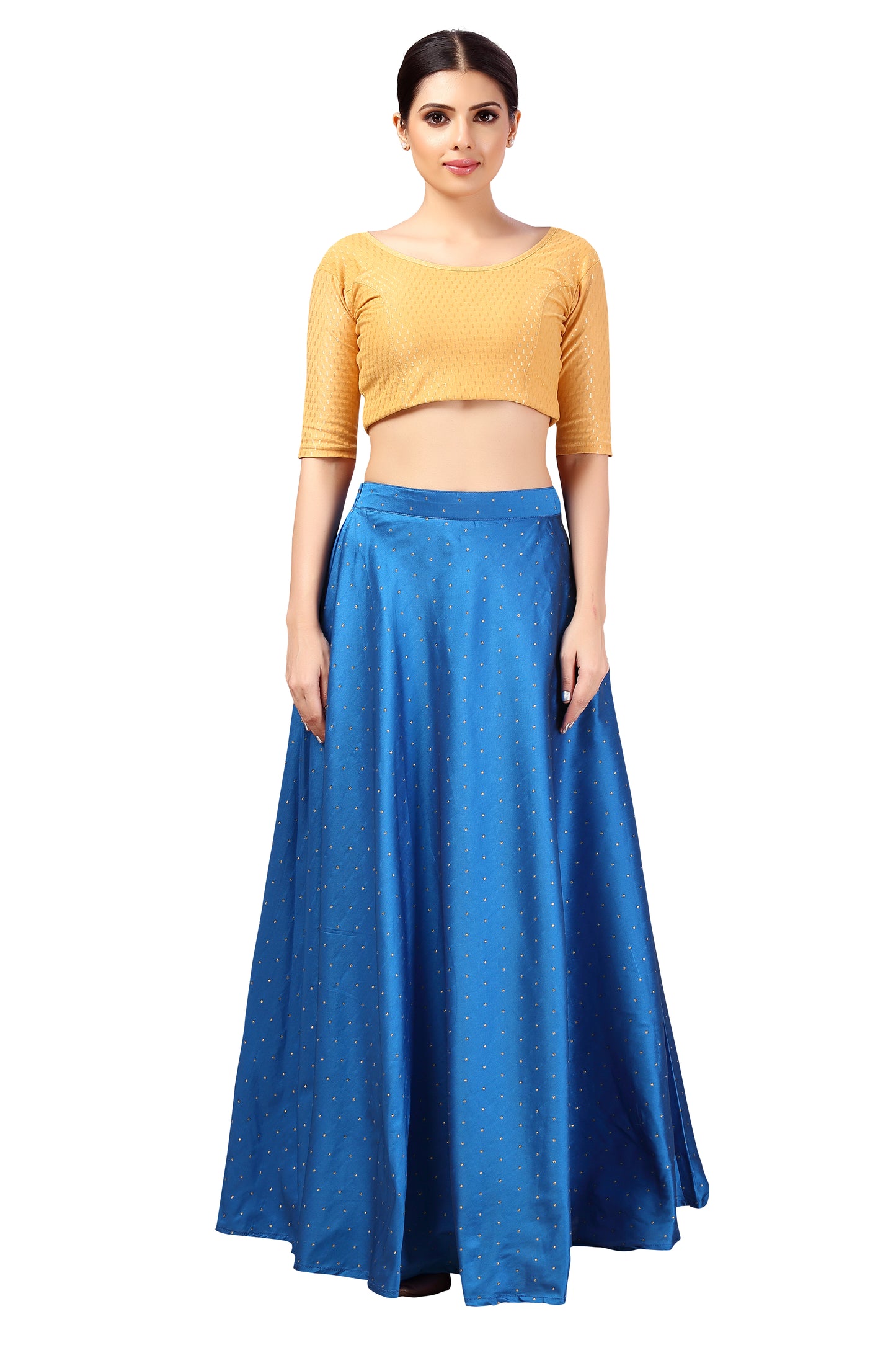 Women's Blue Taffeta Skirt (Design 0613)