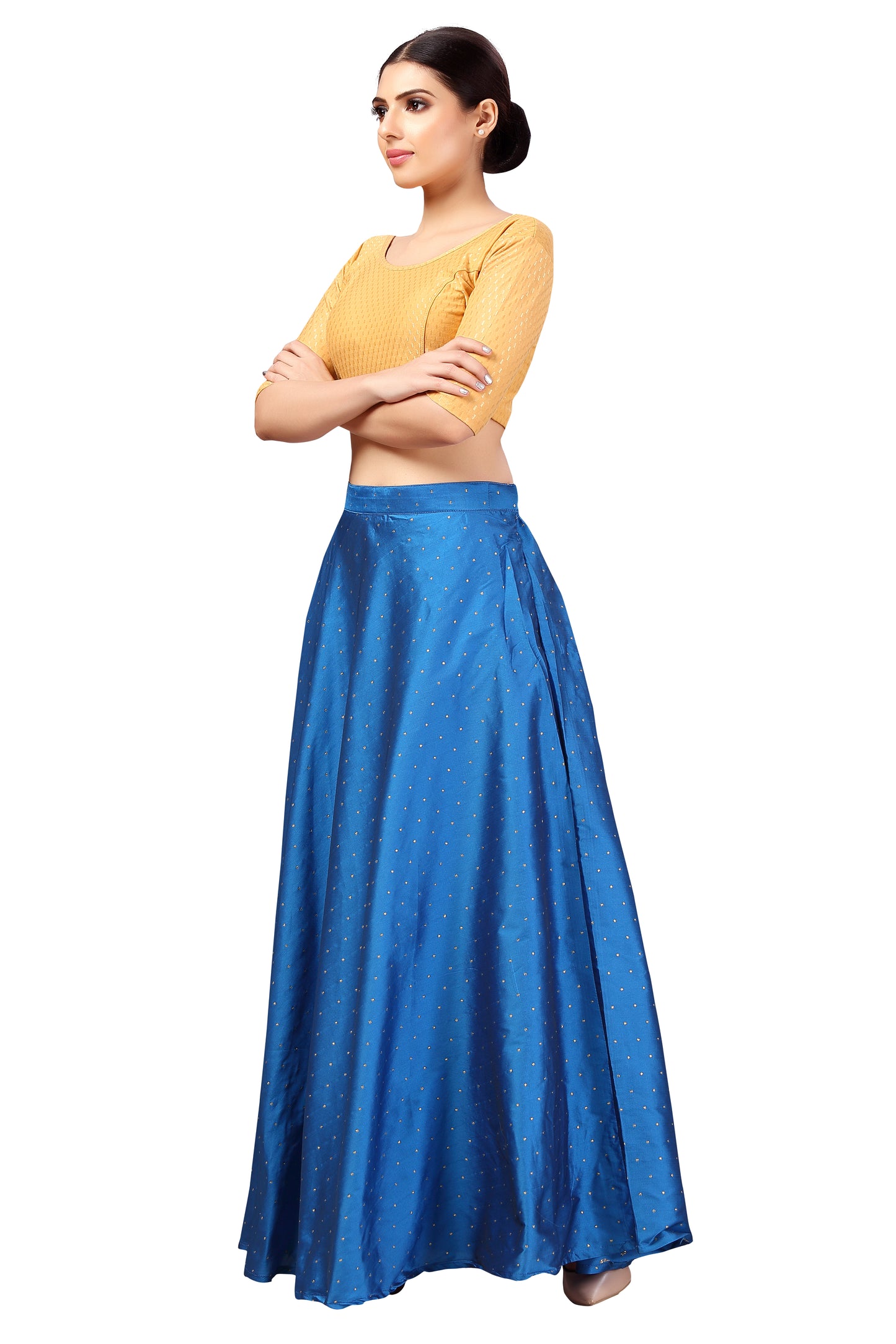 Women's Blue Taffeta Skirt (Design 0613)