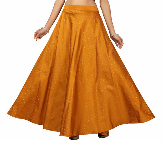 Women's Mustard Yellow Taffeta Skirt (Design 0613)