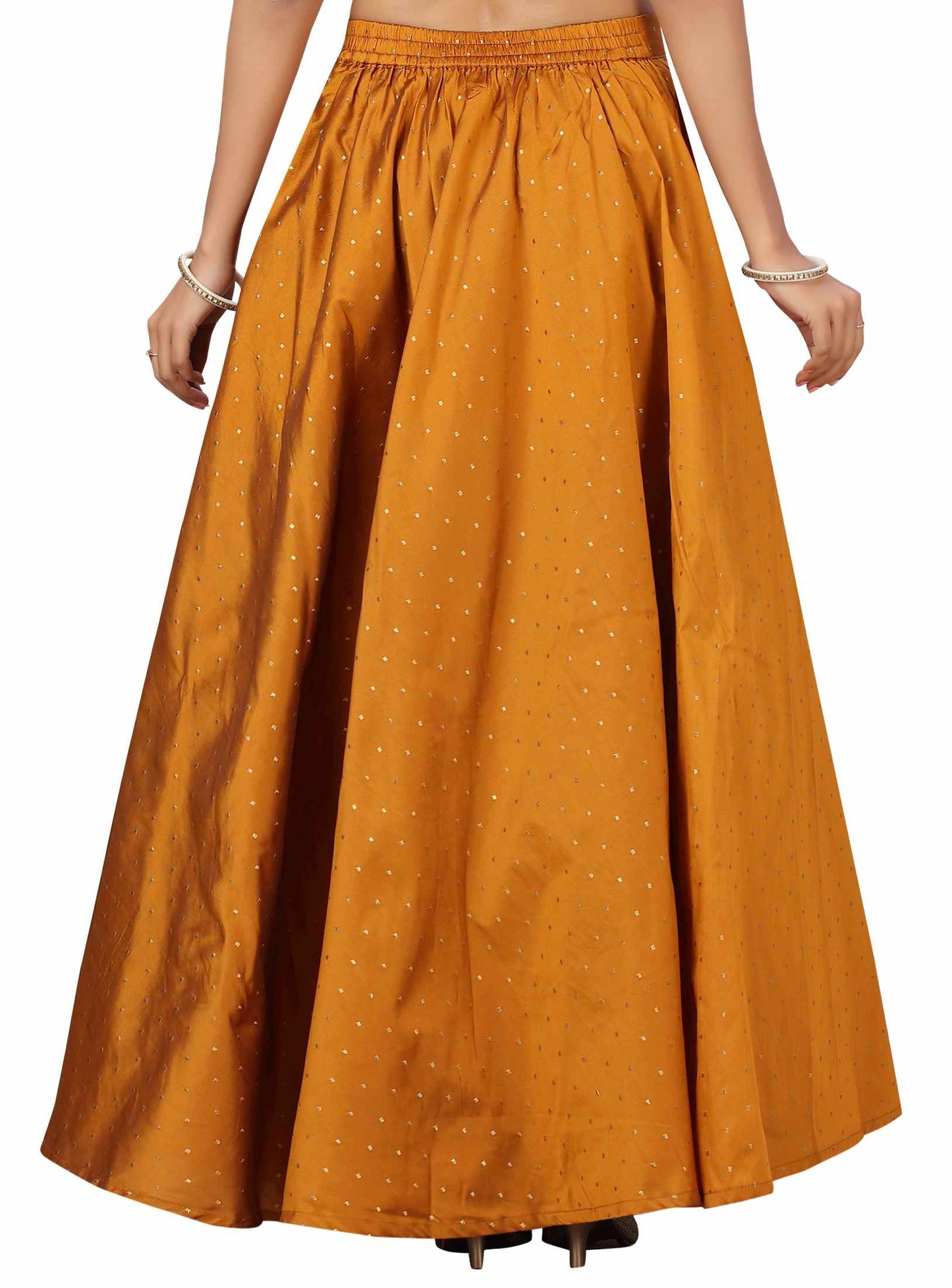 Women's Mustard Yellow Taffeta Skirt (Design 0613)